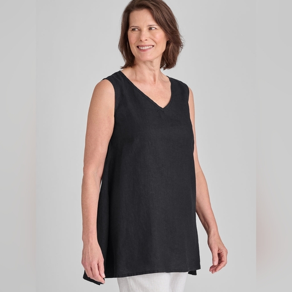 Flax Artistic Linen Tunic Sleeveless V-Neck Tank NWOT - Picture 1 of 10